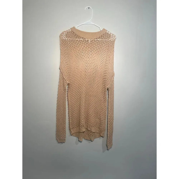 Free People Tan Open‎ Knit Slouchy Sweater - Picture 1 of 10